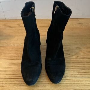 Ferragamo Heel Suede Ankle Boots
